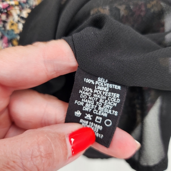 Storia Ditzy Floral Long Sleeve Mini Dress Womens Size Small V Neck Smocked - Picture 9 of 10